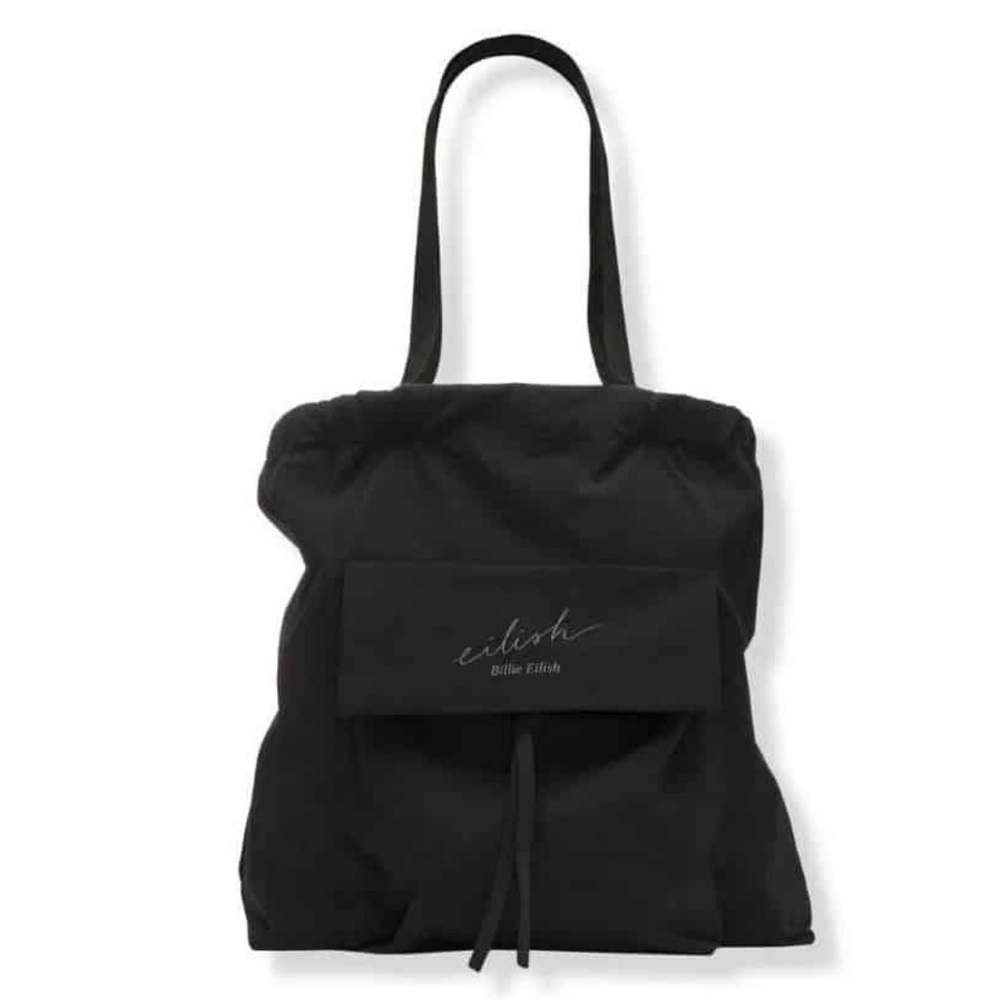 Billie Eilish Black Tote Bag w/ Gold Logo Front Pocket NWT